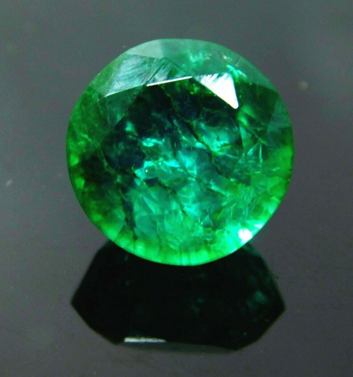 CERTIFIED Natural Colombian Emerald Green Round Cut 8.10 Carat Loose Gemstones