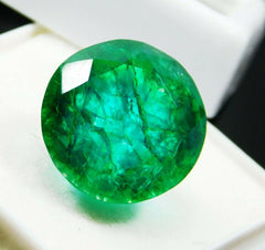 CERTIFIED Natural Colombian Emerald Green Round Cut 8.10 Carat Loose Gemstones