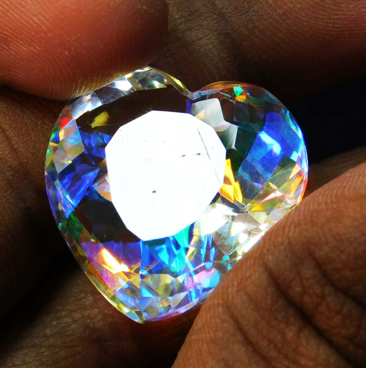 A++ Mystic Topaz Loose Gemstones Certified 29 Ct Heart Shape