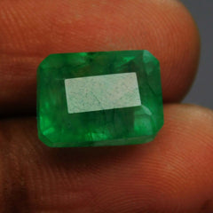 5 Ct Natural Certified Emerald Emerald Shape Green Colombian Loose Gemstone