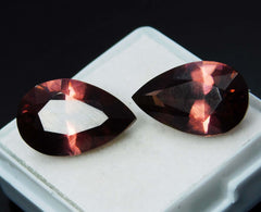 18 Ct Pear Cut Natural Padparadscha Sapphire Loose Gemstone Pair CERTIFIED