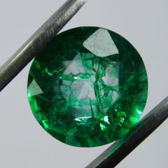 5.30 Ct Natural CERTIFIED Emerald Brilliant Round Green Colombian Loose Gemstone