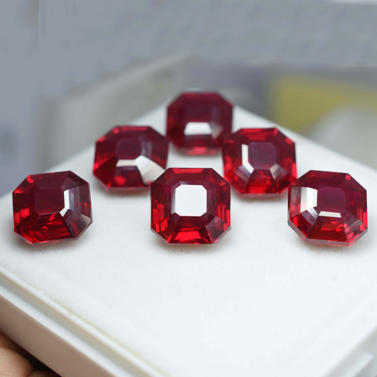 54.30 Ct Natural Ruby Red Square Cut Rare CERTIFIED Loose Gemstone Pair