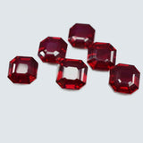 Red Octagon Cut Rubies – Loose Certified Ruby Gemstones Lot

