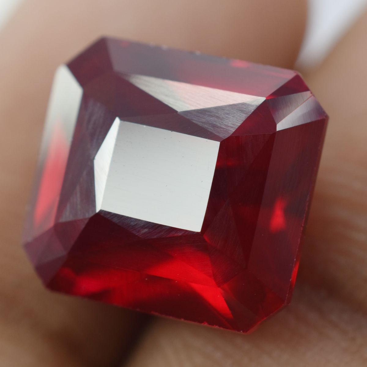 Square Cut Bloody Red 14.05 Ct Natural Ruby CERTIFIED Loose Gemstone Ring Size