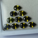 Green Ceylon Sapphire Pear Shape 9 PCS Natural Gemstone CERTIFIED Lot 6x5 MM