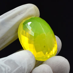 86.30 Ct Natural Lemon Yellow Fire Opal Oval Cut CERTIFIED Untreated Loose Gems