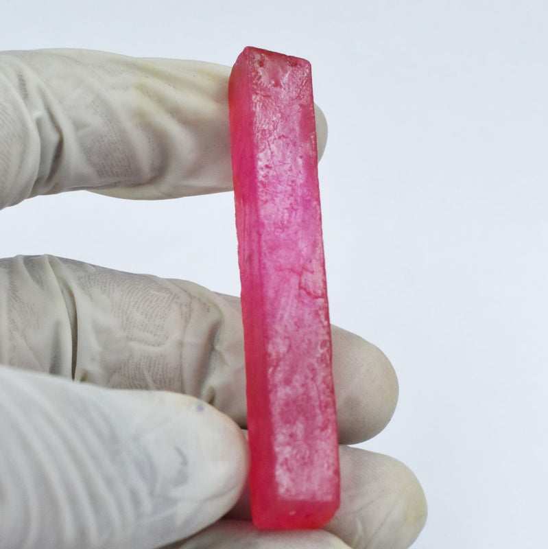 Red Ruby Rough 72.80 ct natural uncut specimen close-up texture