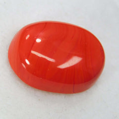 Natural 10 Ct Natural Cabochon Oval Cut Italian Red Coral Loose Gemstone