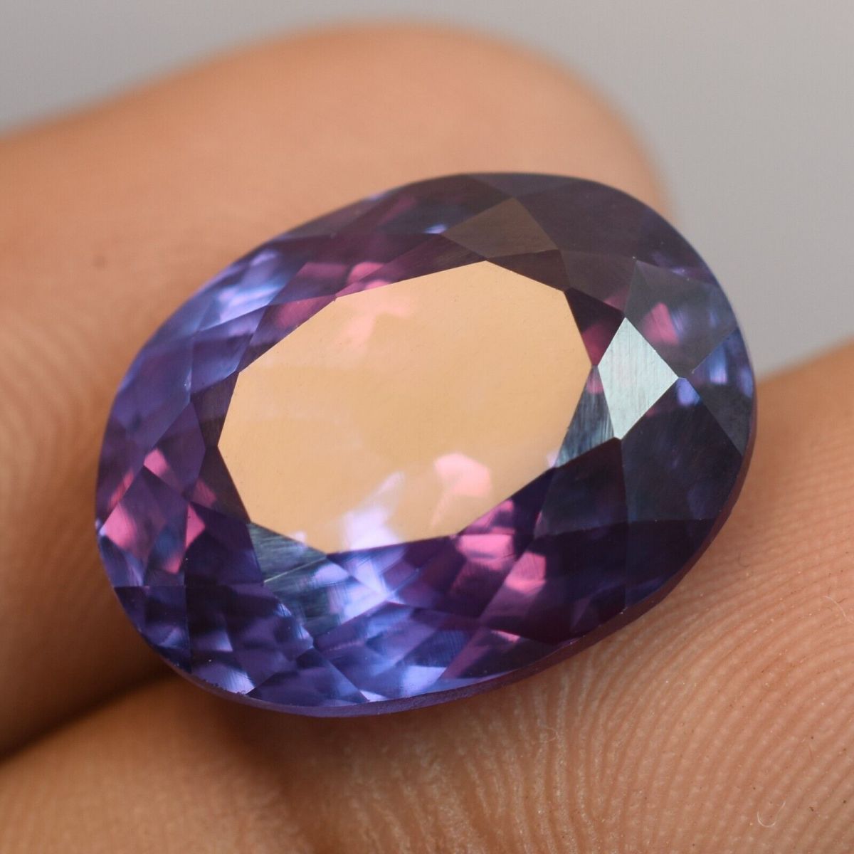 15.65 Ct NATURAL Color Change Alexandrite CERTIFIED Oval Cut Loose Gemstone