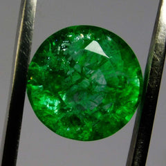 5.70 Ct Natural GREEN Emerald Loose Gemstone ROUND Shape CERTIFIED