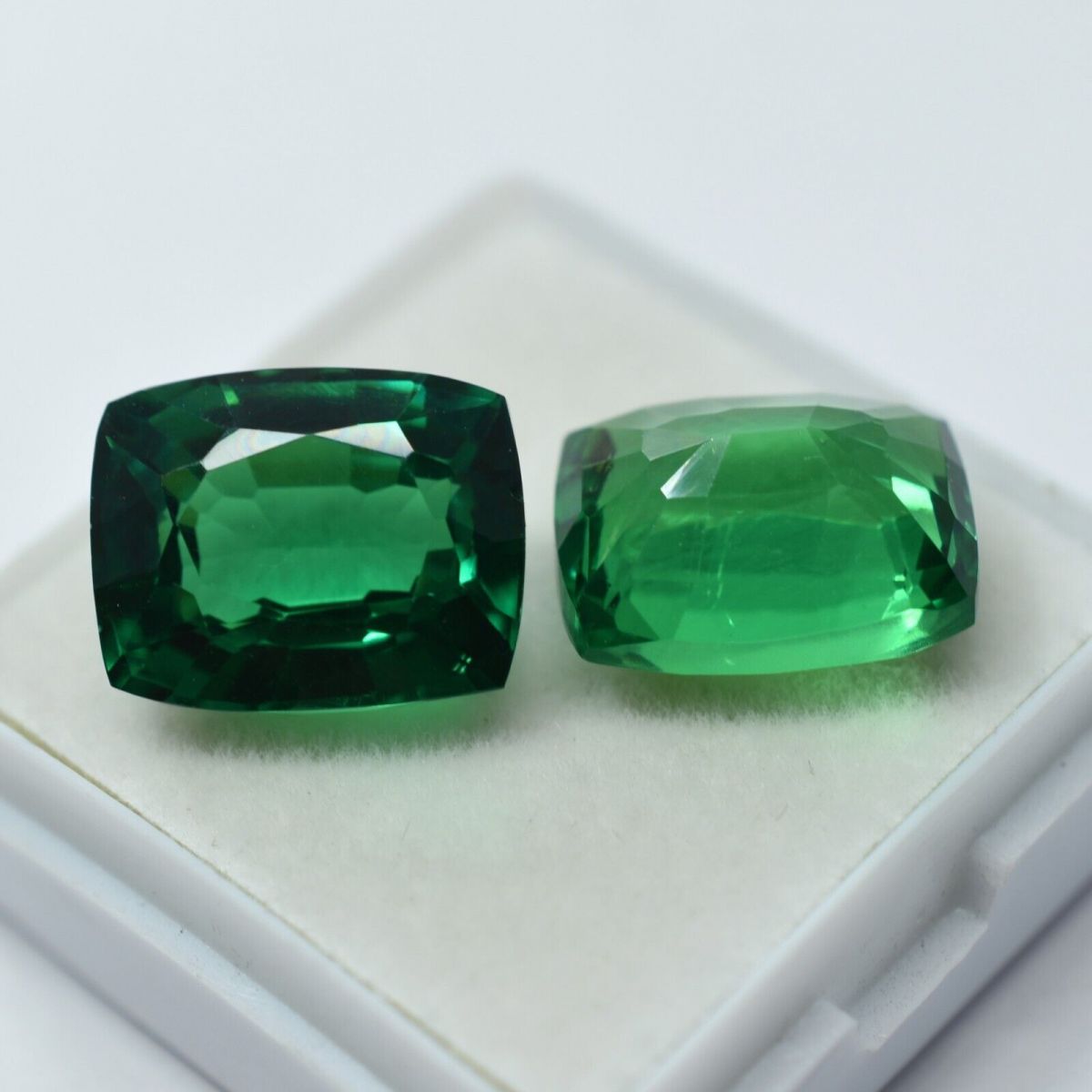 18.12 Ct NATURAL Tsavorite Garnet GREEN Cushion CERTIFIED Pair Loose Gemstone