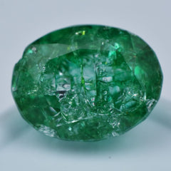 Natural Green Emerald 15.90 Ct Oval Cut Loose Gemstone CERTIFIED