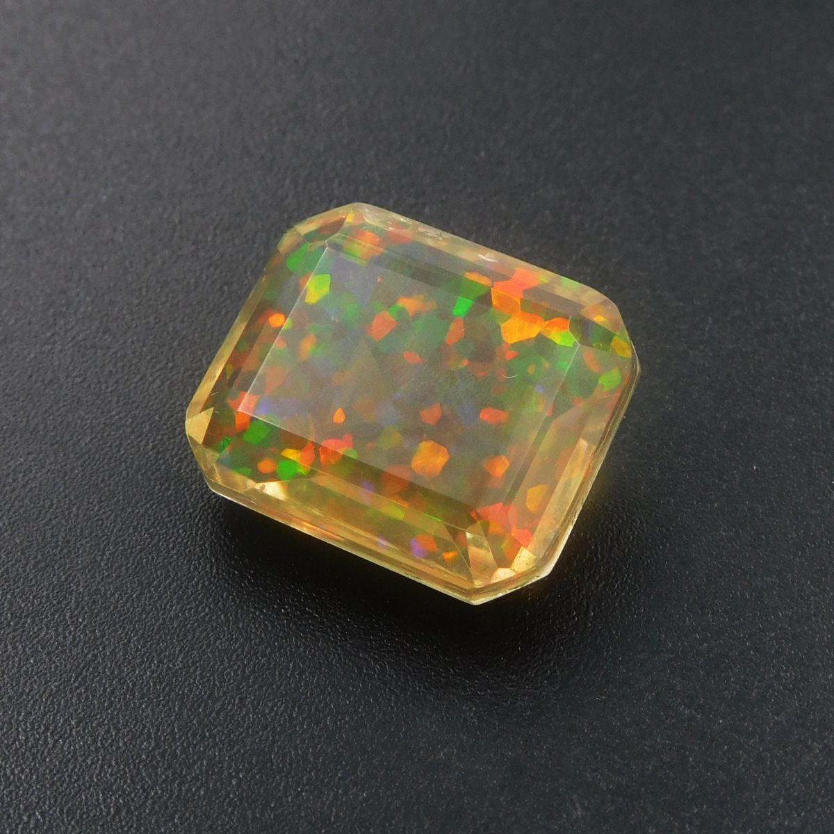 Emerald Cut 15.00 Ct Natural Ethiopian Multi-Color Opal Loose Gemstone CERTIFIED