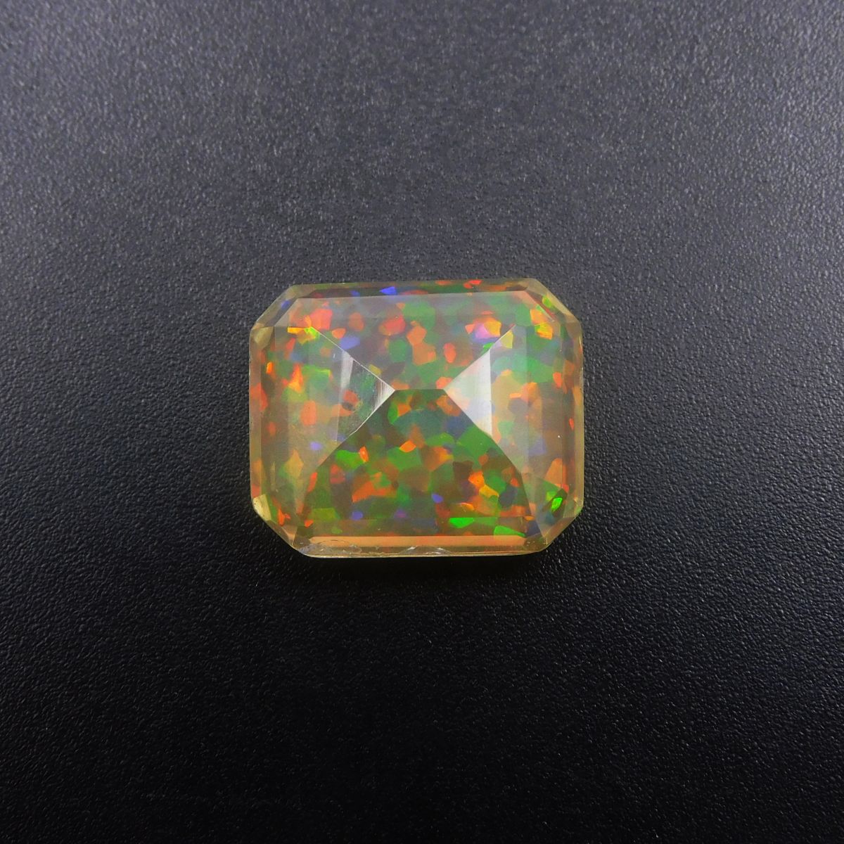 Emerald Cut 15.00 Ct Natural Ethiopian Multi-Color Opal Loose Gemstone CERTIFIED