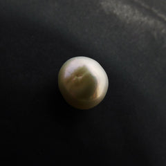 4.10 Ct Sea Pearl Natural White Mabe Loose Gemstone CERTIFIED Perfect Round Cut