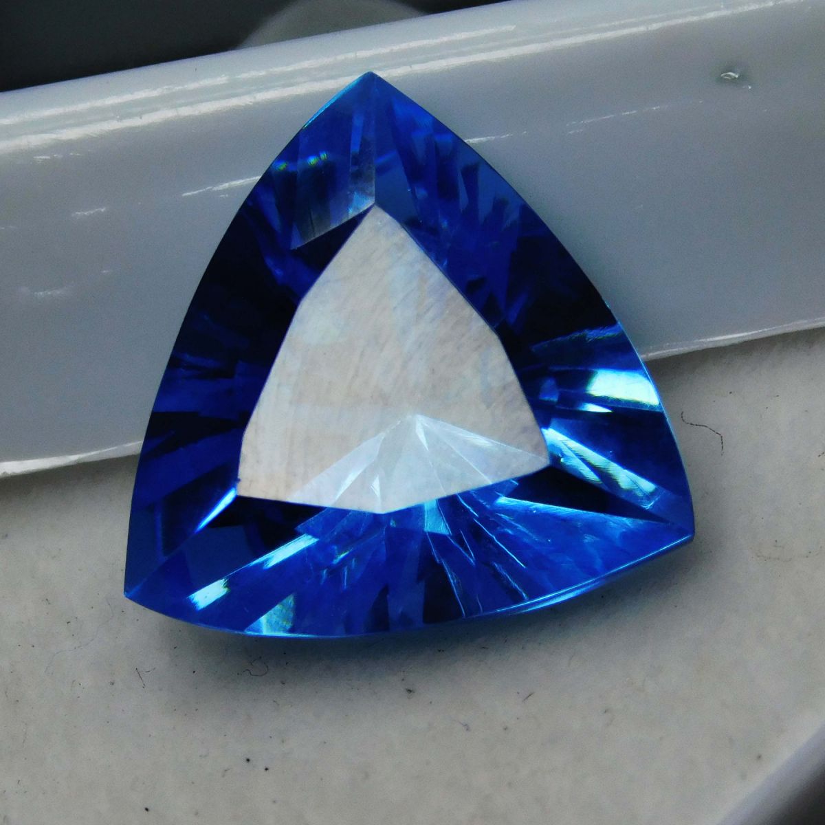 Sapphire Blue Natural A+ Quality 9.80 Ct Trillion Cut CERTIFIED Loose Gemstone