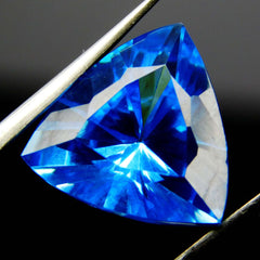 Sapphire Blue Natural A+ Quality 9.80 Ct Trillion Cut CERTIFIED Loose Gemstone