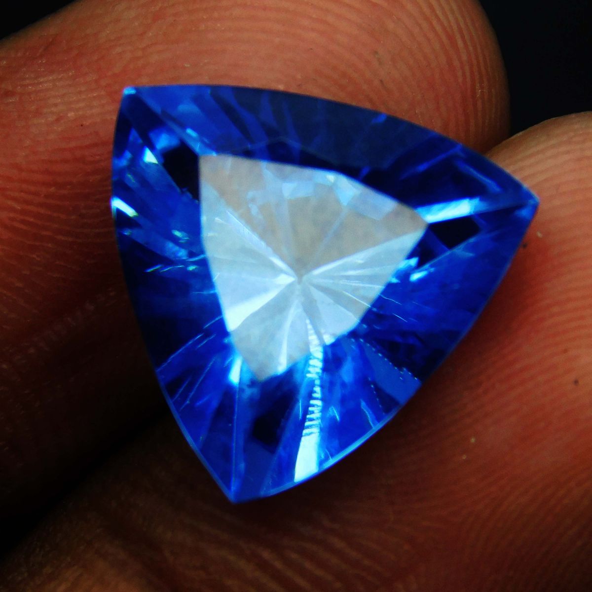 Sapphire Blue Natural A+ Quality 9.80 Ct Trillion Cut CERTIFIED Loose Gemstone