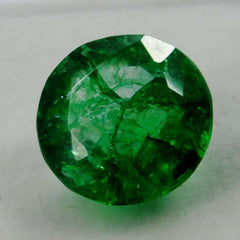 6.32 Ct Natural CERTIFIED Emerald Round Cut Rare Green Colombian Loose Gemstone