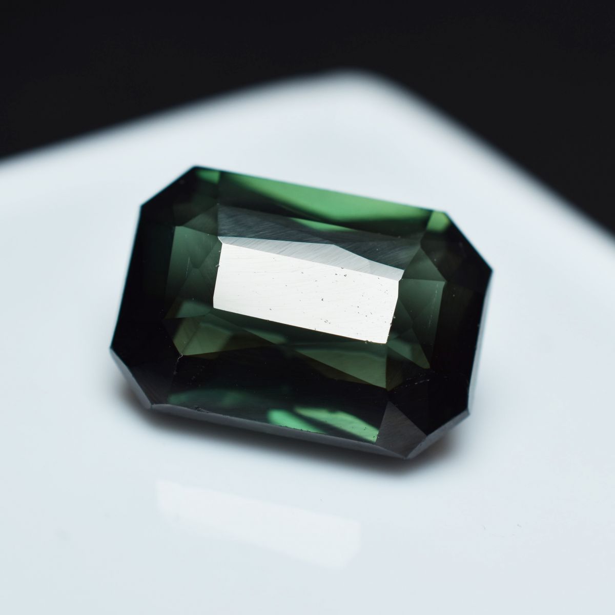 Sapphire 11.05 Ct Natural Emerald Cut Deep Green CERTIFIED Loose Gemstone