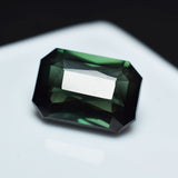 Sapphire 11.05 Ct Natural Emerald Cut Deep Green CERTIFIED Loose Gemstone