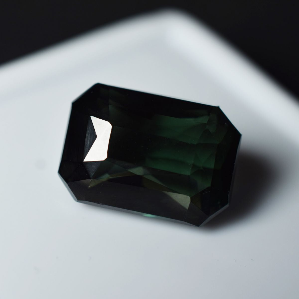 Sapphire 11.05 Ct Natural Emerald Cut Deep Green CERTIFIED Loose Gemstone