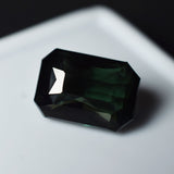 Sapphire 11.05 Ct Natural Emerald Cut Deep Green CERTIFIED Loose Gemstone