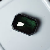 Sapphire 11.05 Ct Natural Emerald Cut Deep Green CERTIFIED Loose Gemstone