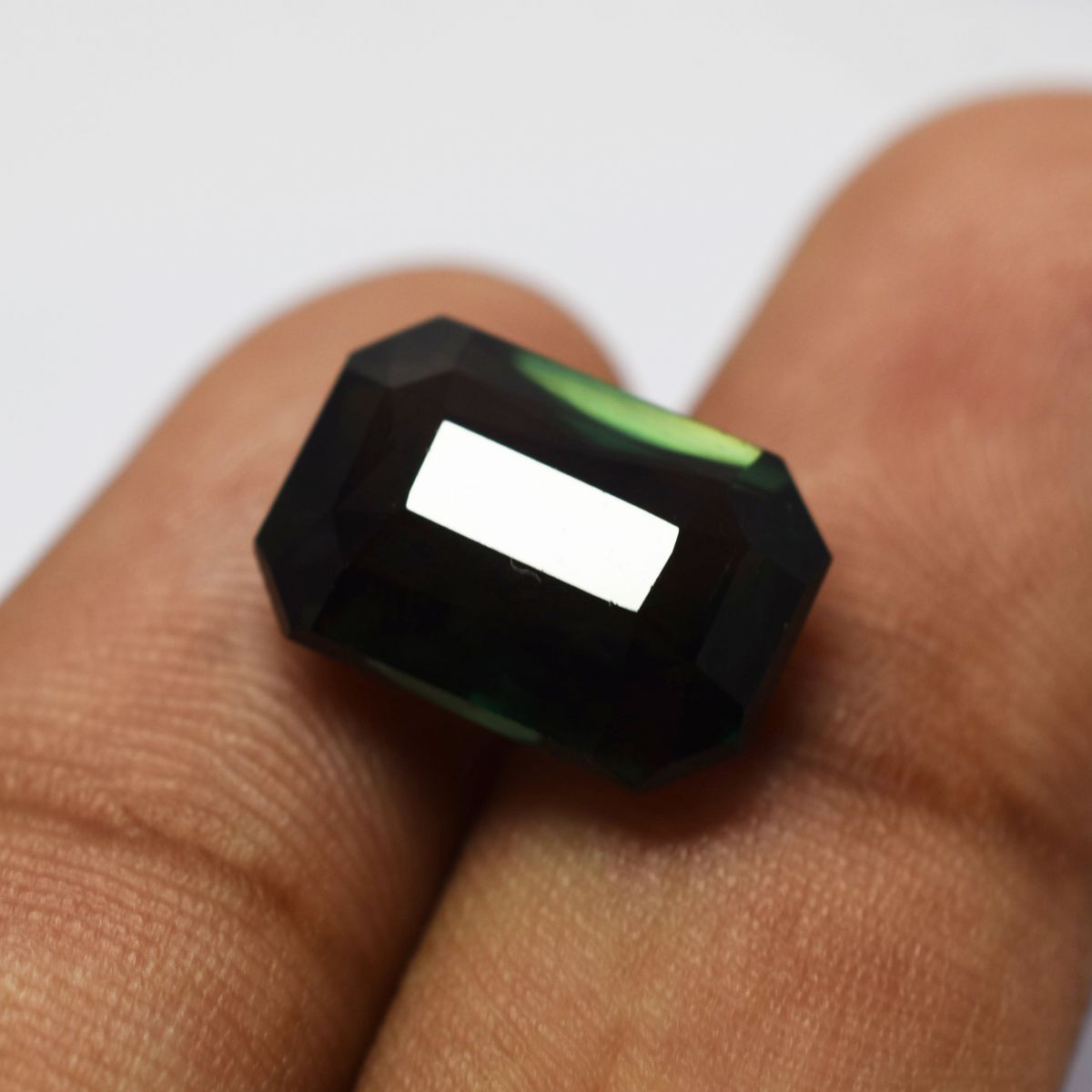Sapphire 11.05 Ct Natural Emerald Cut Deep Green CERTIFIED Loose Gemstone