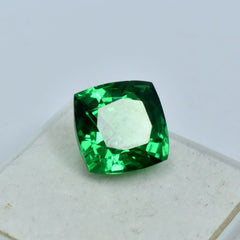 10.30 Ct Natural Garnet Rare Square Cushion Cut Green CERTIFIED Loose Gemstone.