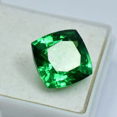 10.30 Ct Natural Garnet Rare Square Cushion Cut Green CERTIFIED Loose Gemstone.