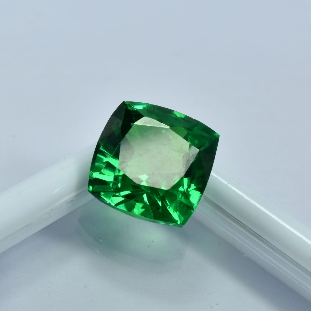 10.30 Ct Natural Garnet Rare Square Cushion Cut Green CERTIFIED Loose Gemstone.