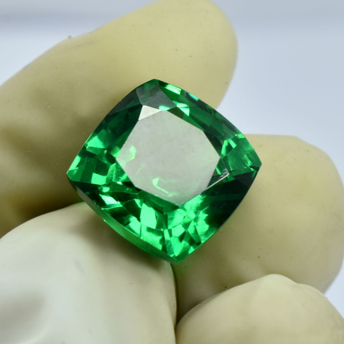 10.30 Ct Natural Garnet Rare Square Cushion Cut Green CERTIFIED Loose Gemstone.