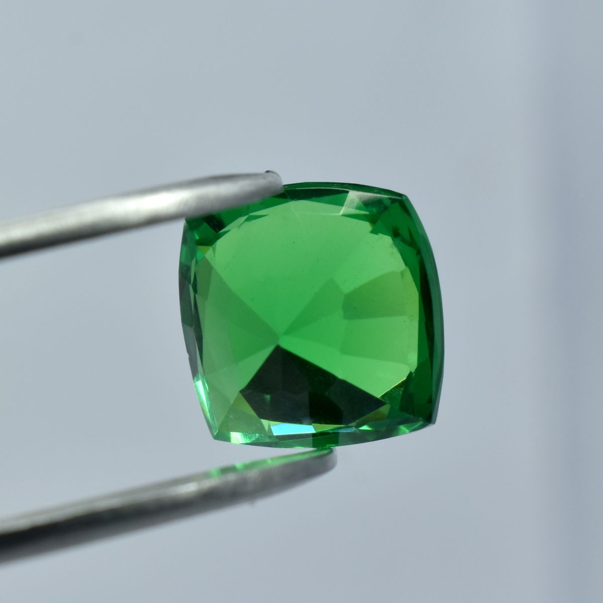 10.30 Ct Natural Garnet Rare Square Cushion Cut Green CERTIFIED Loose Gemstone.