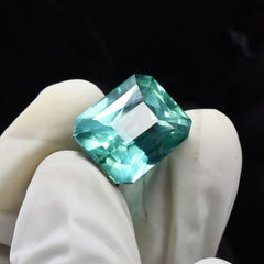 18.60 Ct Emerald MONTANA  Natural Bluish Green Sapphire CERTIFIED Loose Gemstone