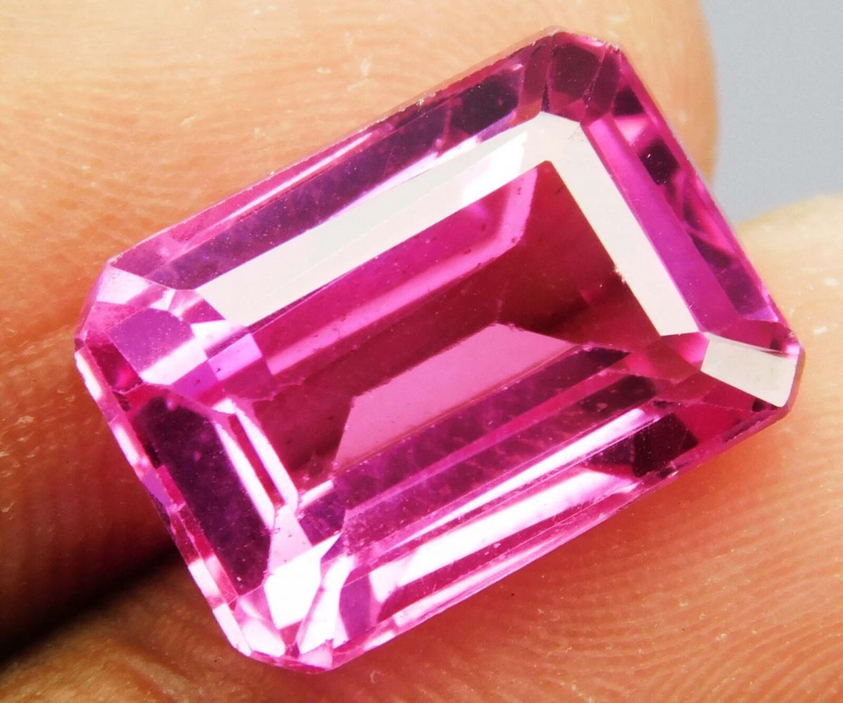 Finest Quality, Natural PINK Sapphire Emerald 10.56 Ct CERTIFIED Loose Gemstone