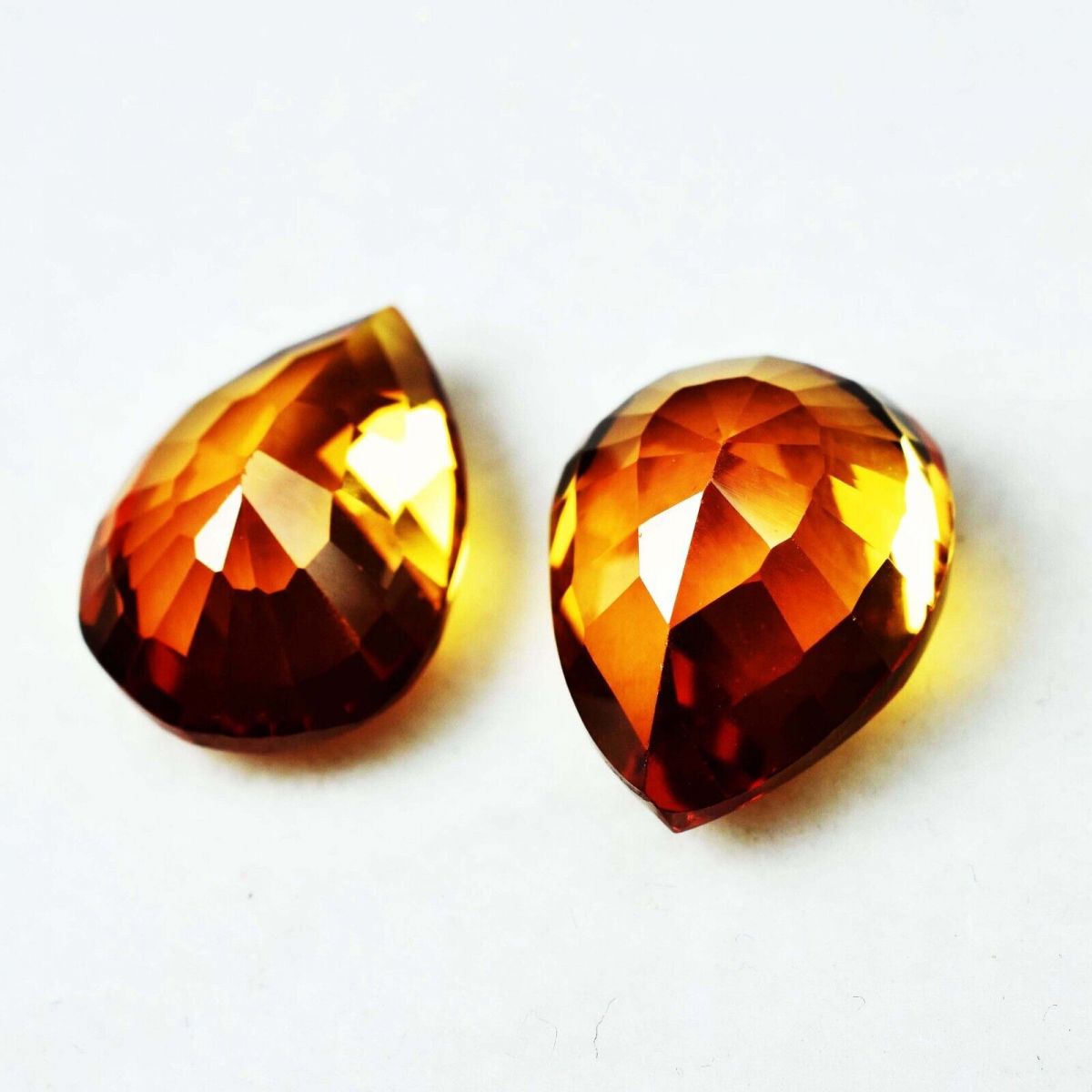 8 to 10 Ct NATURAL Fire Yellow Sapphire CERTIFIED Pear Cut Loose Gemstone Pair