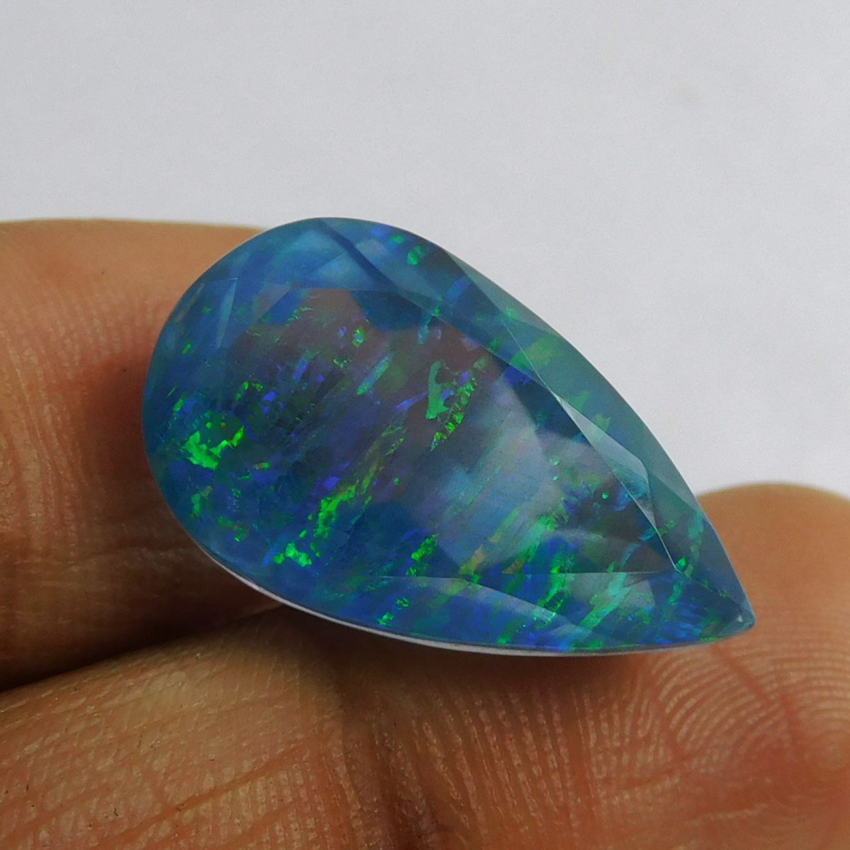 Pear Cut Natural Boulder Opal Multi Color 12.85 Carat CERTIFIED Loose Gemstone