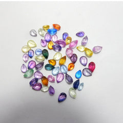 15.85 Ct Natural Mix Color Pear Cut Sapphire CERTIFIED Loose Gemstone Lot