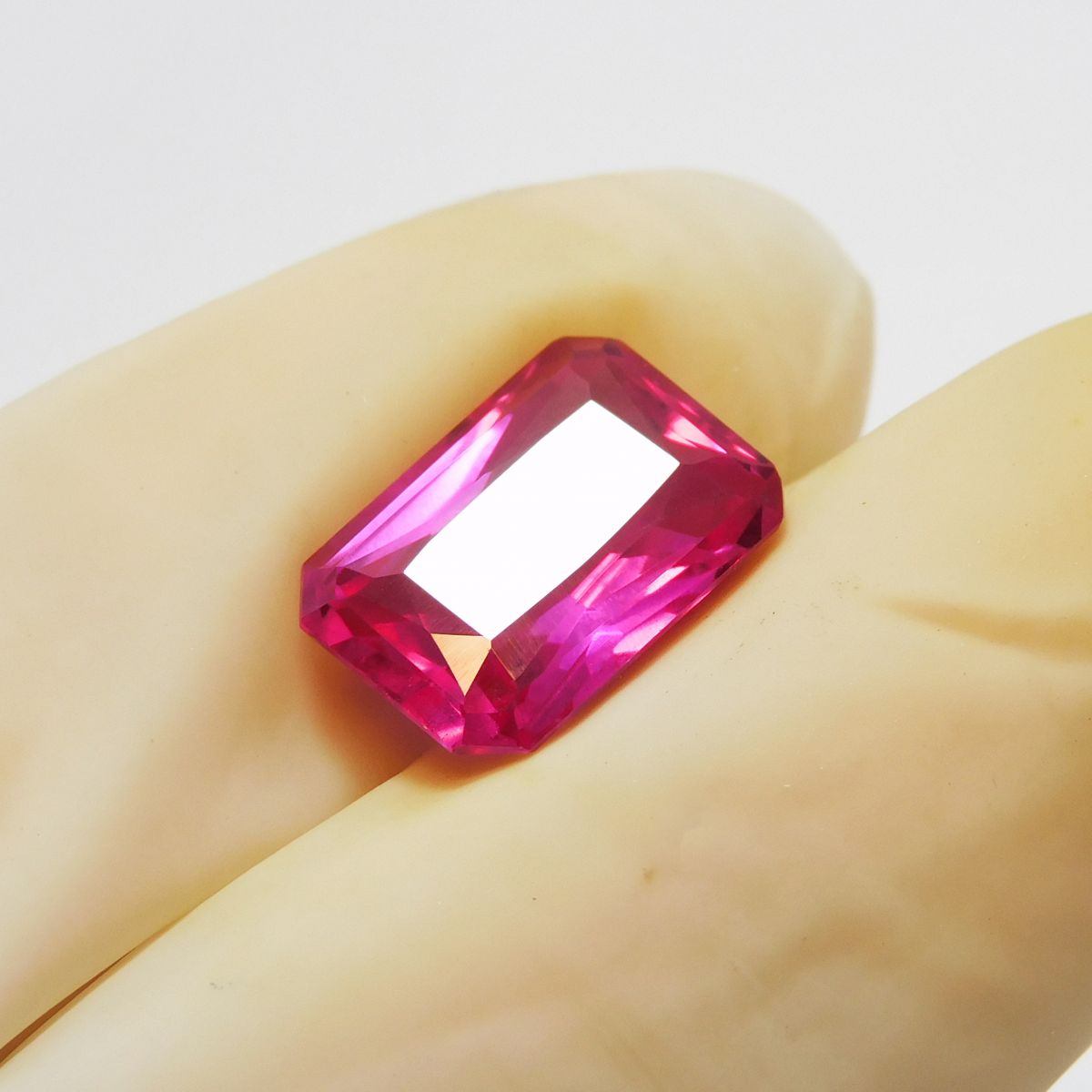 CERTIFIED 7.10 Carat Pink Ruby Emerald Cut Natural Loose Gemstones Ring Size