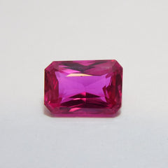 CERTIFIED 7.10 Carat Pink Ruby Emerald Cut Natural Loose Gemstones Ring Size