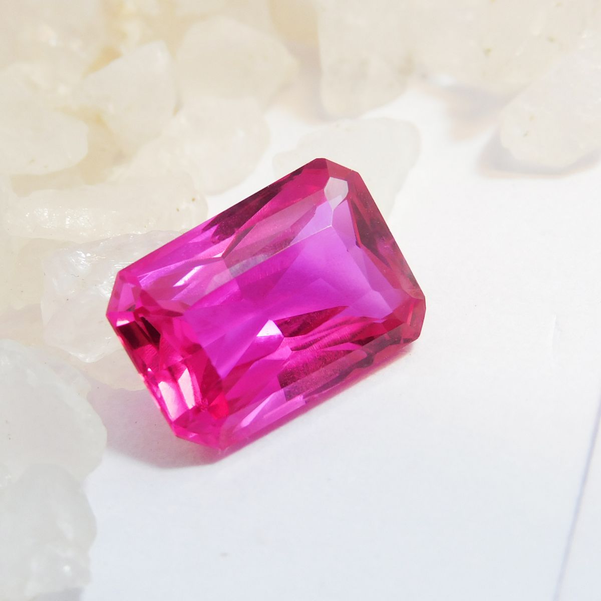 CERTIFIED 7.10 Carat Pink Ruby Emerald Cut Natural Loose Gemstones Ring Size