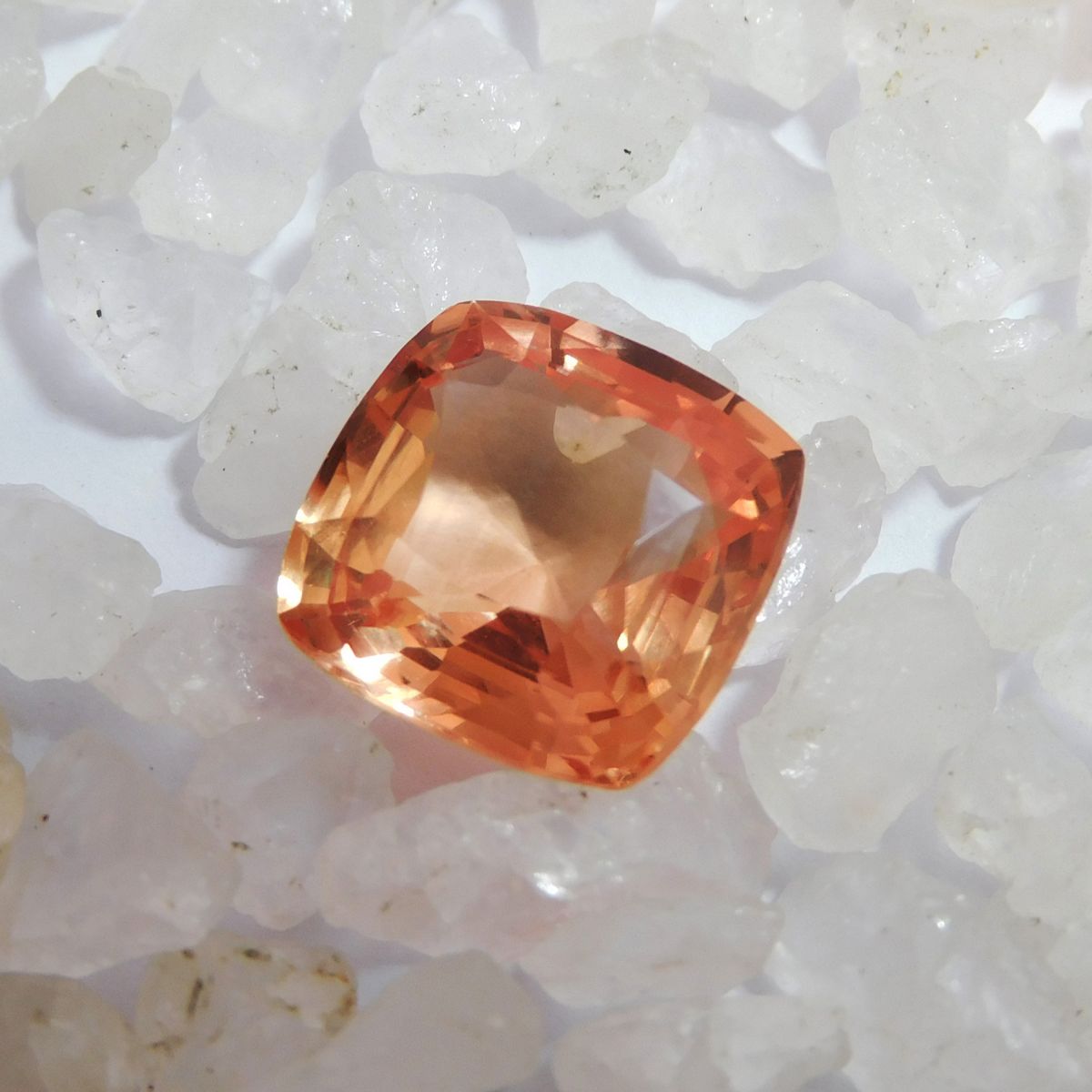 Padparadscha Sapphire 9.00 Ct Square Cut Natural Rare Loose Gemstone CERTIFIED