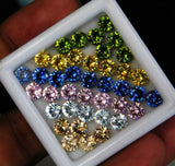 CERTIFIED 16 PCS Natural Sapphire Loose Gemstone Lot Round 5 MM Ring Size