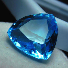 Ocean Blue Aquamarine Natural Trillion Shape 13 Ct Certified Loose Gemstone A++