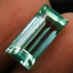 8.50 Ct CERTIFIED Natural Bluish Green Sapphire Emerald Cut Loose Gemstone