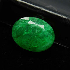 6.84 Ct Natural Green Colombian Emerald Oval Cut CERTIFIED Loose Gemstone