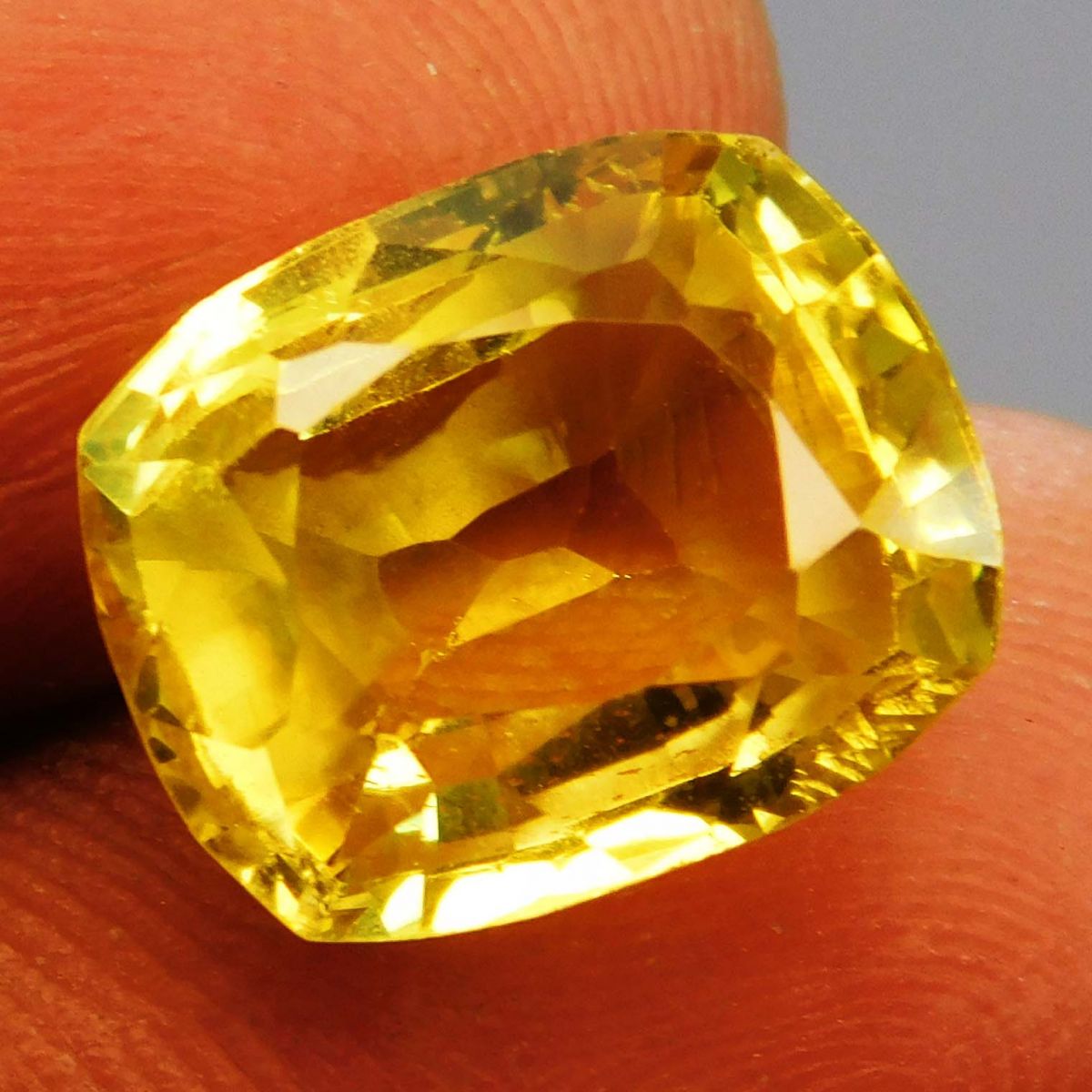 8.85 Ct Natural Ceylon Yellow Sapphire Cushion Cut CERTIFIED Loose Gemstone