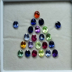 7x5 mm Size Oval Cut CERTIFIED Gemstone 16 Pcs Lot Natural Untreated Sapphire